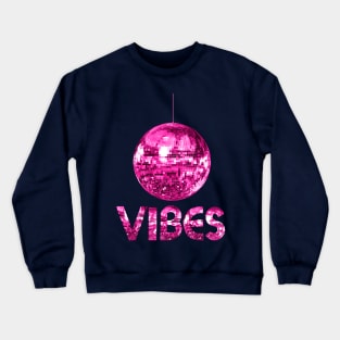 Seventies Pink Discoball Vibes Crewneck Sweatshirt